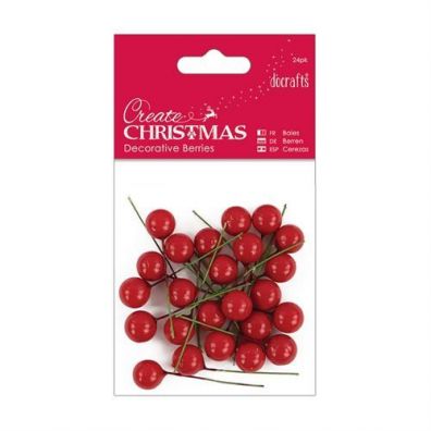 Docrafts Create Christmas Decorative Berries - Red