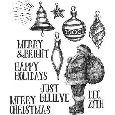 Tim Holtz Cling Stamps - Festive Sketch