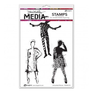 Dina Wakley Cling Stamp - Silhouetted Women