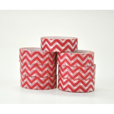 Freckled Fawn washi tape red horizontal chevron