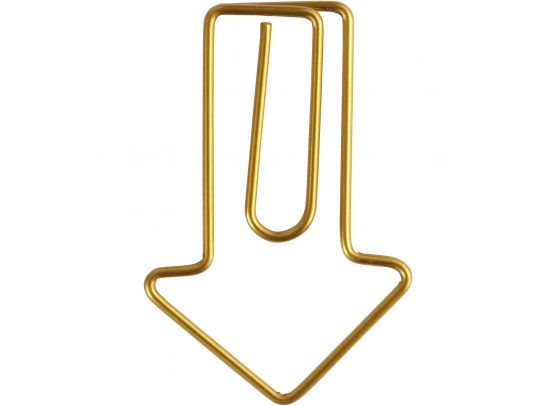 Metal Paperclips - Gold Arrows 40x25 mm - 6 pcs