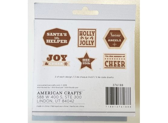 American Crafts - Christmas Words die-cut wood pieces