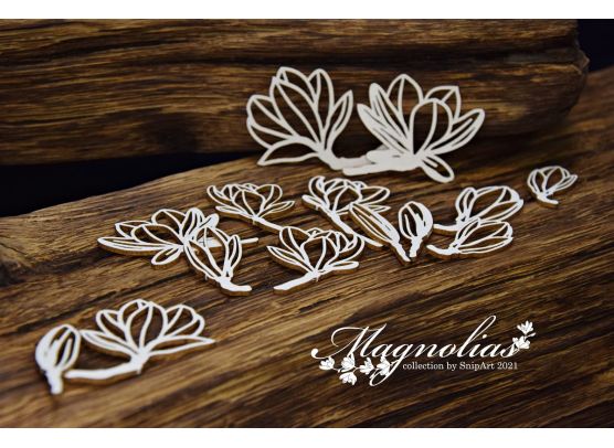 Snipart Chipboard - Mangolias - Mangolia Heart 1