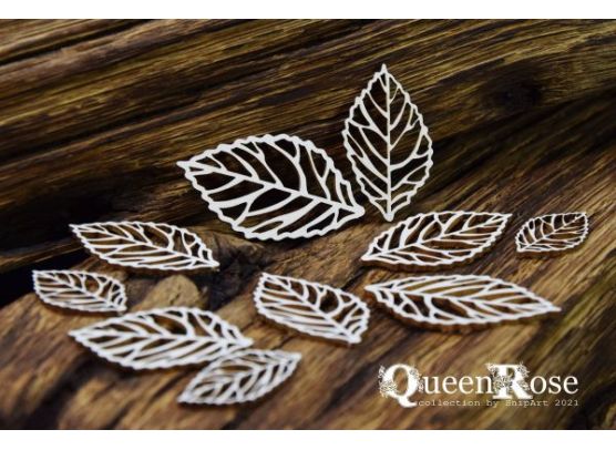 Snipart Chipboard - Queen Rose - Openwork Leaves - Set