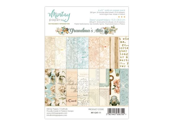 Mintay Papers - Grandma's Attic 6x8 Add-on Paper Pad