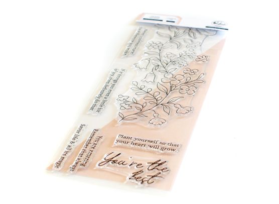 High Quality Photopolymer Clear Stamps - Wildflower Slimline by Pink Fresh