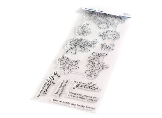 High Quality Photopolymer Clear Stamps - Dahlia Slimline by Pink Fresh