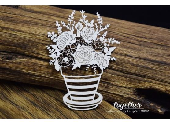 Snipart Chipboard - Together - Openwork - Flowerpot