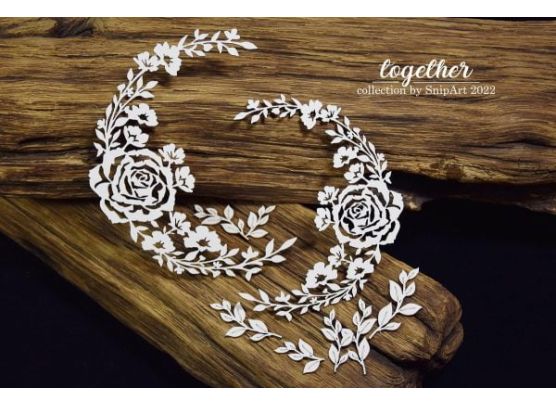 Snipart Chipboard - Together - Half Circle Wreath