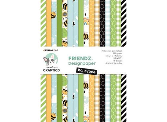 Studio Light - Creative Craftlab Friendz Designpaper - Honeybee 3x8 Paper Pad