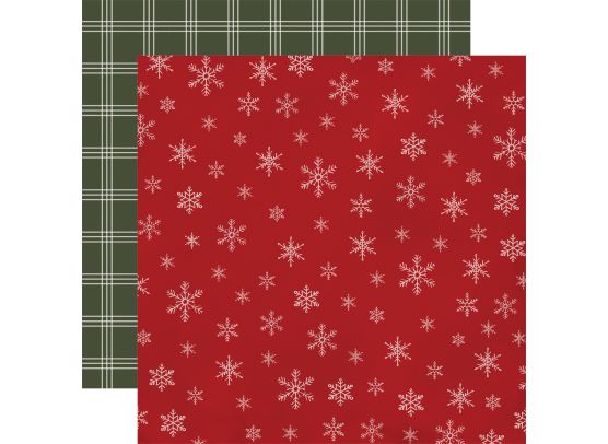 Add on Oktober - Ekstra Echo Park - Farmhouse Christmas - Snowflakes 12x12 mønsterpapir