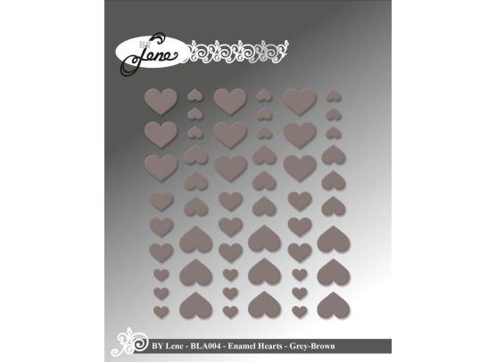 By Lene - Enamel Hearts - Grey-Brown