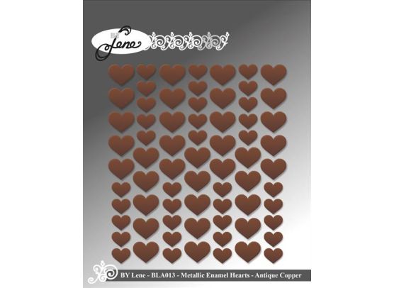 By Lene - Metallic Enamel Hearts - Copper - 70pcs