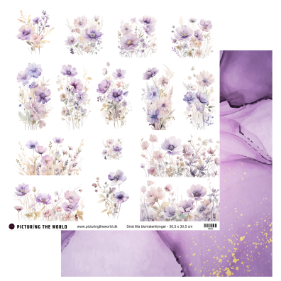 PTW Design Klippeark - Lilla Fornemmelser - Små Lilla Blomsterklynger