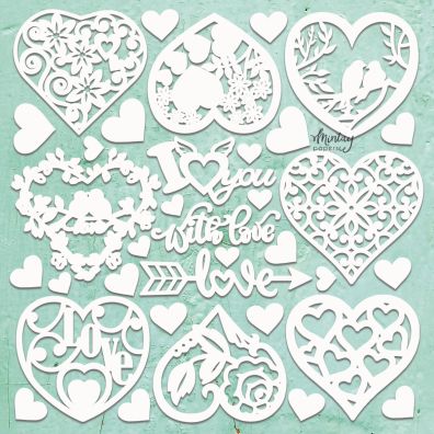 Add on Juni - Mintay Papers - Chippies - My Heart - 12x12 Chipboard