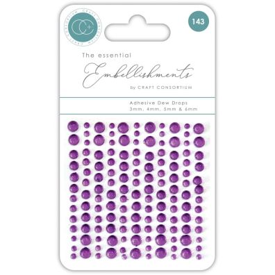 Craft Consortium - Adhesive Dew Drops - Purple