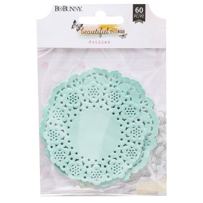 BoBunny - Beautiful Things - Teal Doilies - 60pc