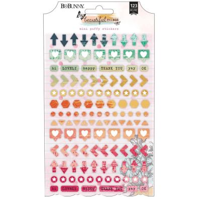 BoBunny - Beautiful Things - Mini Puffy Stickers - 123pc.