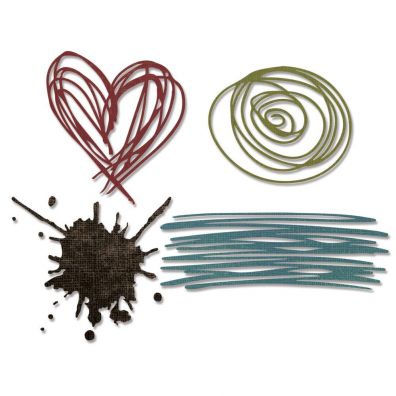 Sizzix Tim Holtz Thinlits Dies - Scribbles & Splat